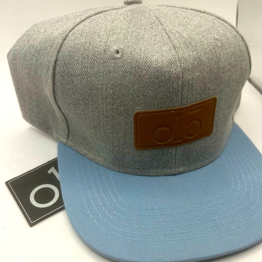 O15 Logo Snapback Adjustable Cap Hat Gray/Blue- W/Tag